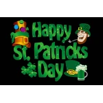 Happy St Patrick's Day (black) 5'x3'