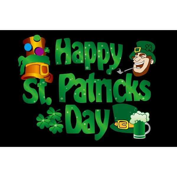 Happy St Patrick's Day (black) 5'x3'