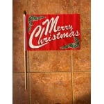 Merry Christmas red large hand flag